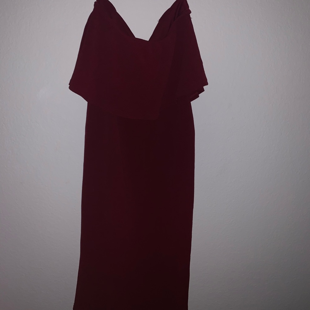Burgundy midi dress